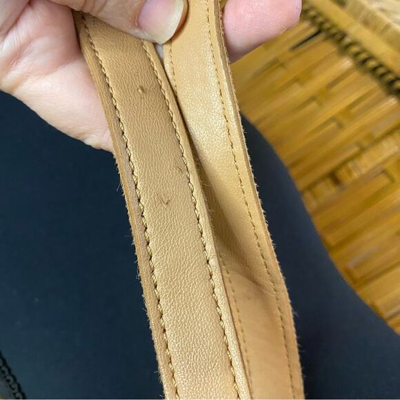 Anthropologie Tan Sheepskin supple soft Leather Crossbody Bag with studs - Picture 6 of 9